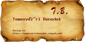 Temesvári Benedek névjegykártya